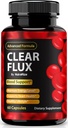 Píldoras Flux claras, cápsulas oficiales de ClearFlux, soporte natural, soporte premium para mantener niveles estables y circulación saludable, todos los exámenes naturales de salud de fluidos claros (60 cápsulas)