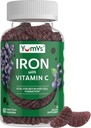 Suplemento de Hierro con Vitamina C – 10 mg Suplemento de Hierro – Grandes golos de sabor de la uva – apoya la salud inmune " ayuda con la deficiencia de hierro – Vegan, Kosher, Non-GMO – 60 Conde