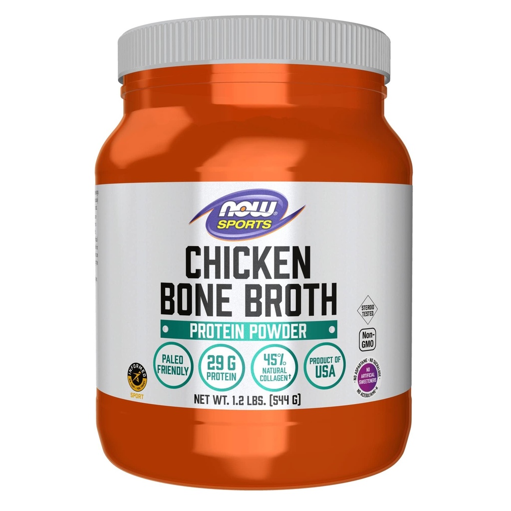 AHORA Foods Sports Nutrition, Chicken Bone Broth Powder hecho con Premium-Quality Chicken Bone Extract, 1.2-Pound