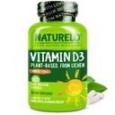 NATURELO Vitamina D - 5000 UI - Planta Basada en Lichen - Natural D3 Suplemento para Sistema Inmunitario, Soporte de Hueso, Salud Conjunta - Alta Potencia - Vegan - No GMO - Gluten Gratis - 180 cápsulas