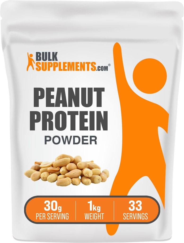 BulkSupplements.com Peanut Flour Protein Powder - Deffated Peanut Flour, Peanut Protein Powder - Peanut Protein Flour, Gluten Free, 30g por Serving, 1kg (2,2 libras) (Pack de 1)