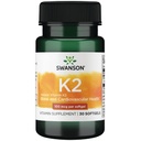 Swanson Vitamina K2 (Menaquinone-7) - Suplemento Vitamina Apoyo Cardiovascular y Bone Health - Hecho de Natto japonés para ayudar a regular el calcio - (30 Softgels, 100 mg cada uno)