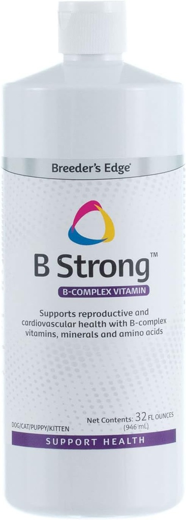 Revival Animal Health Breeder's Edge - B Strong - B Vitamina, Hierro y Suplemento Mineral - Vitamina B para perros, gatos, cachorros & gatitos - 32 oz Liquid