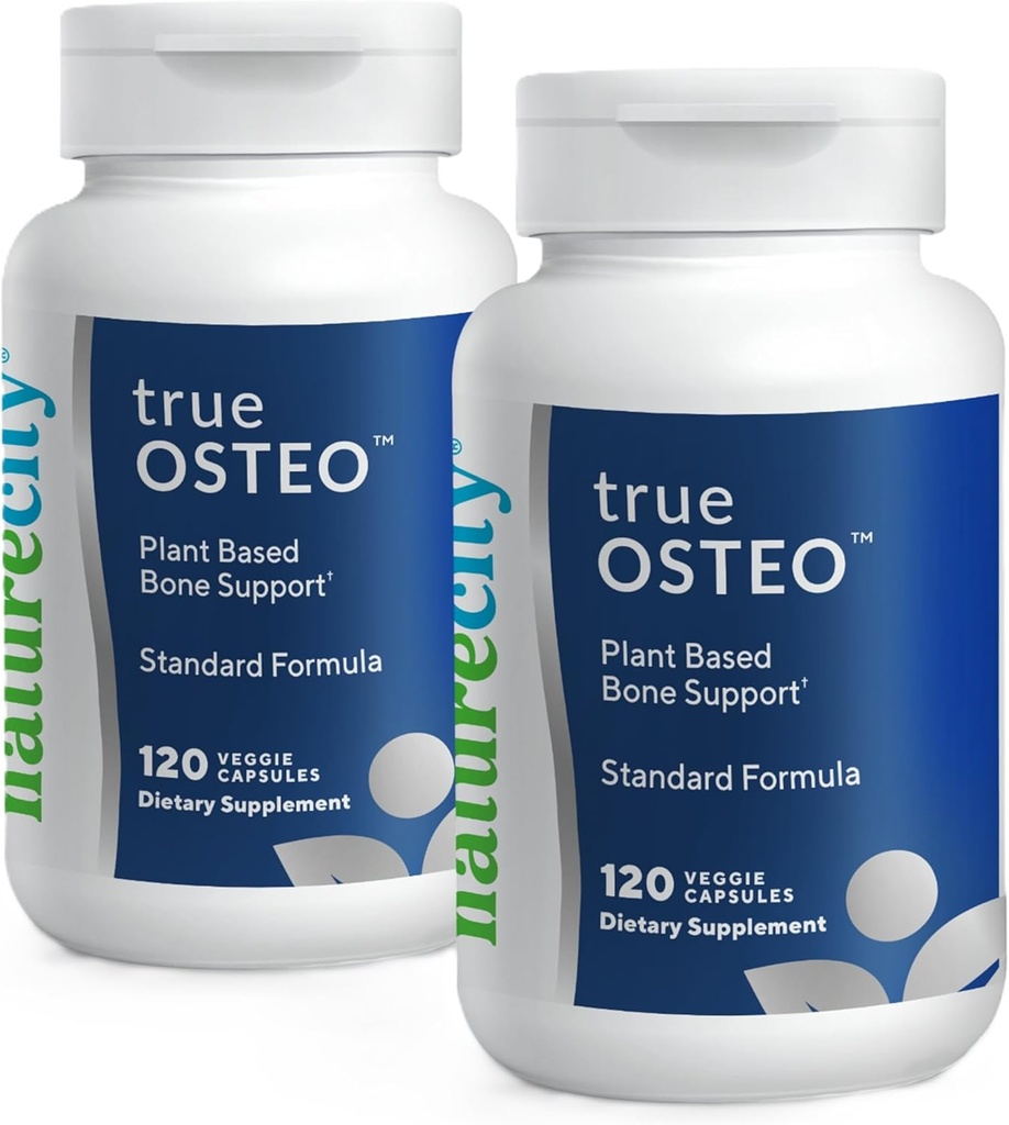 [BRSROYIDBMIAAG35] NatureCity True-Osteo Plant-Based Supplement for Bone Strength ← AlgaeCal Calcium & Magnesium, Plant-Based Vitamin D3, Vitamina K2, Silicio Sobre Stomach (240 cápsulas)