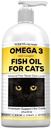 Nodens Natural Fish Oil for Cats Skin & Coat - 100% puro Omega 3 Fish Oil for Dandruff & Hairballs - Vitaminas y Suplementos Aceite de pescado Líquido para Inflamación Conjunta, Apoyo Inmunitario " Digestión