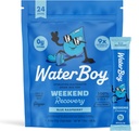 Waterboy Weekend Recovery ← 3.200mg Empaquetaduras de pólvora de electrolitos confidencialidad Ginger + L-Theanine + Vitaminas Silencio No Azúcar, Todo Natural, Gluten Gratis ← 24 Bebidas Mezclas (Blue Raspberry)