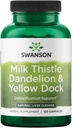 Swanson Milk Thistle, Dandelion &amp; Yellow Dock - Herbal Liver Support Supplement - Natural Supplement Helping to Maintain Global Health &amp; Wellbeing - (120 Capsules) 1 Pack