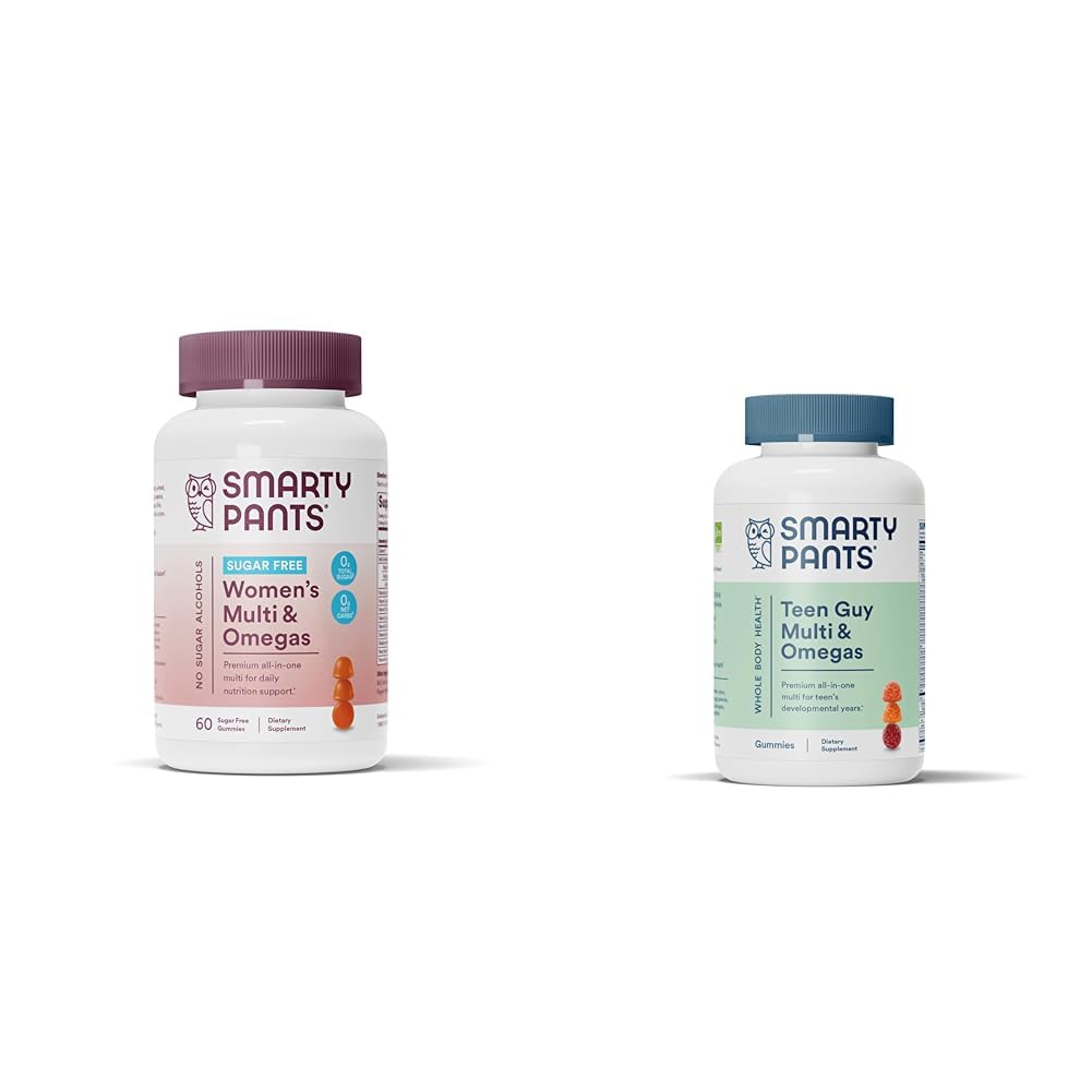 SmartyPants Gummies multivitamina de mujeres, azúcar gratis: biotina, methylfolate, Omega 3 (ALA), vitamina D &amp; adolescente Guy multivitaminas: Omega 3 aceite de pescado (EPA/DHA), vitamina D3, C, vitamina B12, B6
