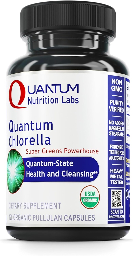 Laboratorios de Nutrición Cuántica Clorella Cuántica - Clorella cápsulas, clorofila cápsulas, píldoras orgánicas para hombres y mujeres, suplemento de clorofila - 120 cápsulas vegetarianas