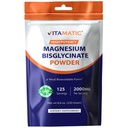 Magnesio vitamático (desde el óxido biscinado) - Apoya el músculo, la articulación y la salud cardíaca 250 gramos - 125 servicios