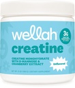 Wellah Creatine for Women (50 Servings, Unflavored) - Cretina Monohydrate con Dandelion &amp; Cranberry Extract