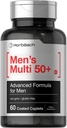Horbäach Mens Multivitamins 50 Plus ← 60 Caplets  durable with Calcium, Magnesium, Vitamina A, B, C, D & E Silencio 50+ Advanced Formula ← Non-GMO & Gluten Free Supplement