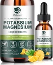 Potasio Magnesio Suplemento líquido w / Complejo Complejo de Triple Magnesio Glycinate &amp; Potassium Plus Omega 3, Moss Mar, Semilla Negra, D3K2 &amp; Calcium for Zzz, Leg Cramps & Muscle-2 FL OZ Drop