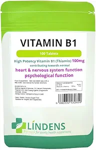 Lindens Vitamina B1 Thiamin 2-Pack 200 Tabletas B 1 B-1 Thiamine Natural Quality