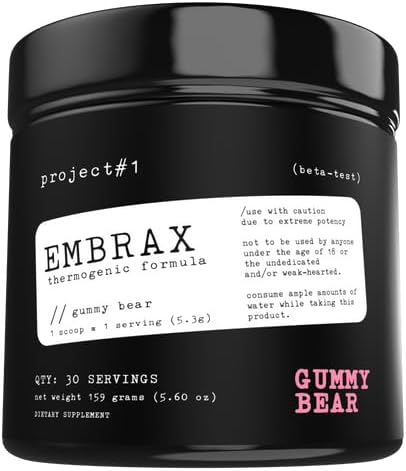 Proyecto #1 Embrax: Thermogenic Preworkout Fat Burner Hombres " Mujeres - Best Belly Fat Burners for Women " Hombres, L-Carnitine Supplement Pre Workout Powder for Men " Women " - Gummy Bear