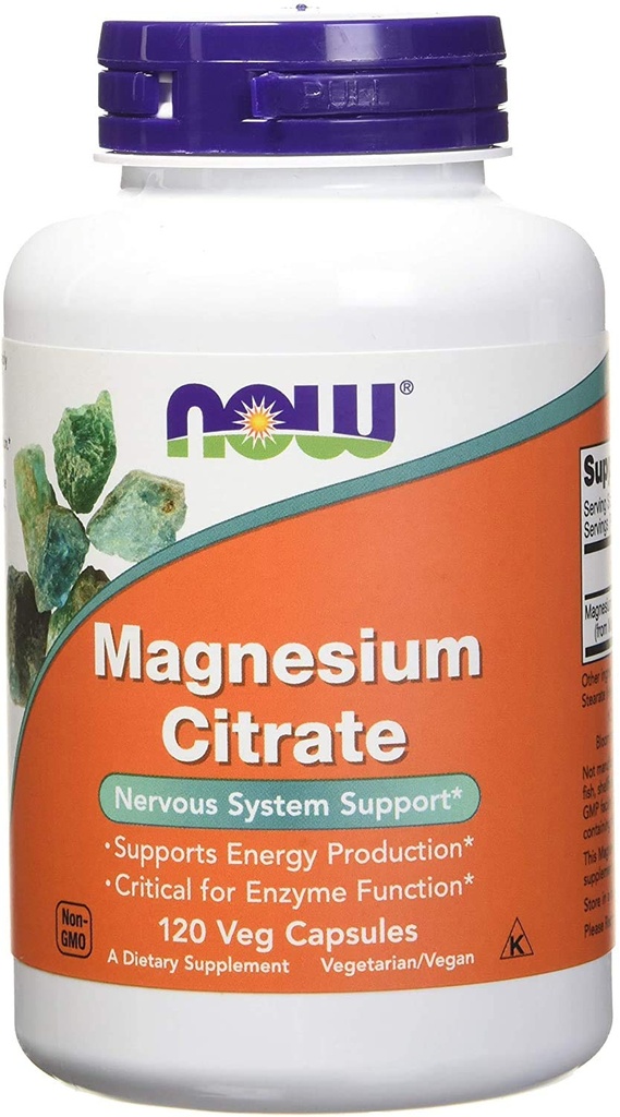 Ahora Alimentos Magnesio Citrato 400 Milligram 120 Veg Capsules (Pack de 2)