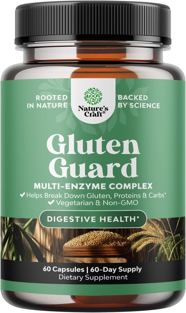 Enzimas digestivas rápidas para la intolerancia - Enzimas digestivas para hombres de mujeres para la descomposición con DPP IV Blend Plus Lipase Amylase Bromelain for Gut Health & Digestion Support - 60 Ct
