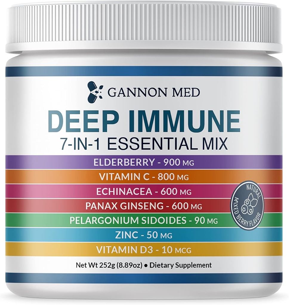 Vitaminas de Inmunidad de Defensa Ultimate para Adultos y Niños — Capsules de Defensa Inmune con Elderberry, Vitamina C, Echinacea, Ajo, Panax Ginseng y Zinc — 120 Caps (8.8 Oz Powder)