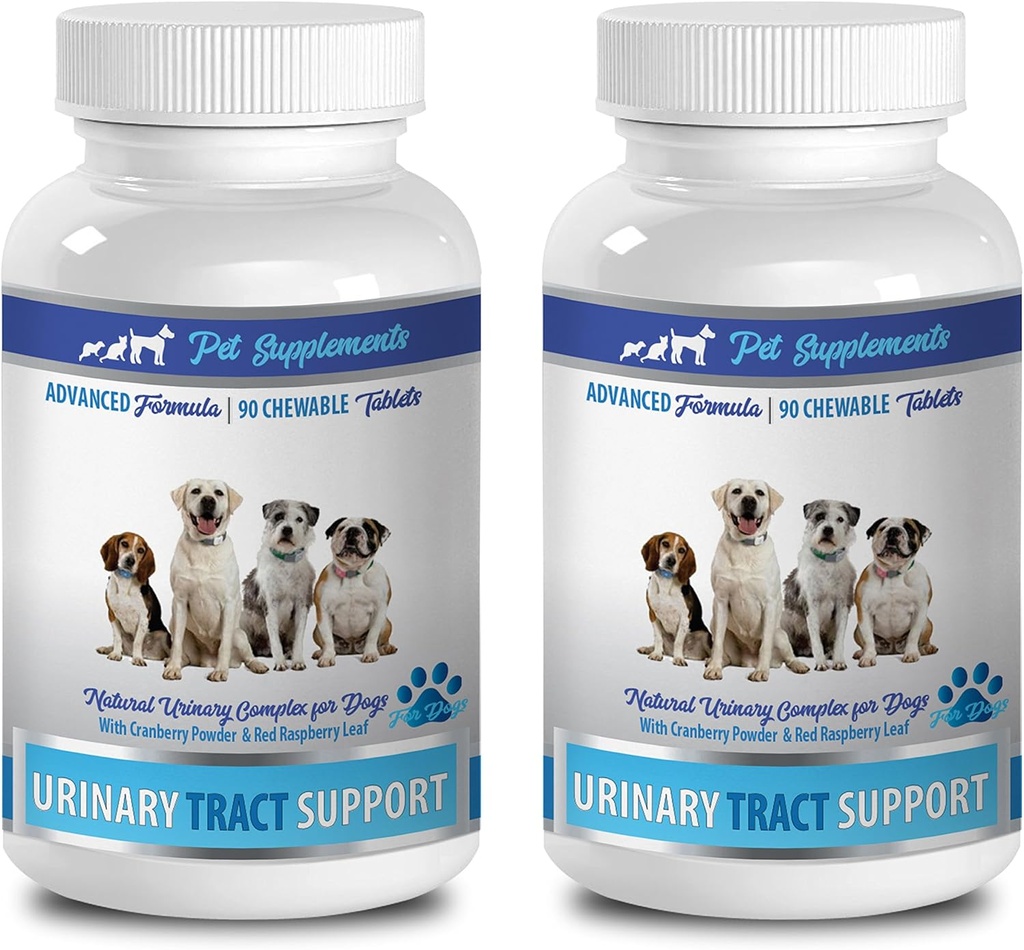 PET SUPPLEMENTS &amp; NUTRITION LLC Dog Incontinence Natural - Dog Urinary Tract Support - Natural Cranberry Solution - Vejiga Salud - Vet Recomendado - Dog Bladder Treats - 2 Bottle (180 Treats)