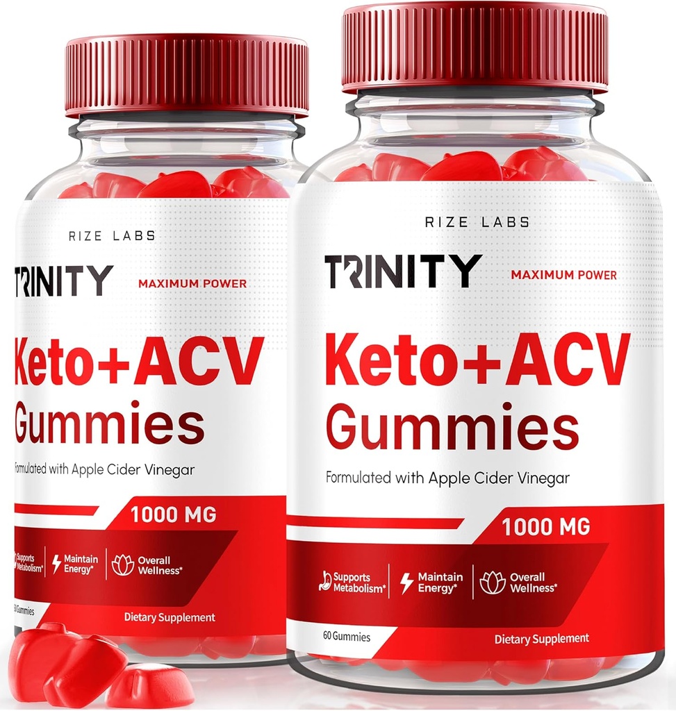 laboratorios rize (Pack of 2 Trinity Keto + ACV Gummies for Advanced Weight Loss, Premium Keto Plus ACV Fórmula, All Natural Apple Cider Vinegar Suplemento, Gummy 500 mg Revisión (120 Gummies)