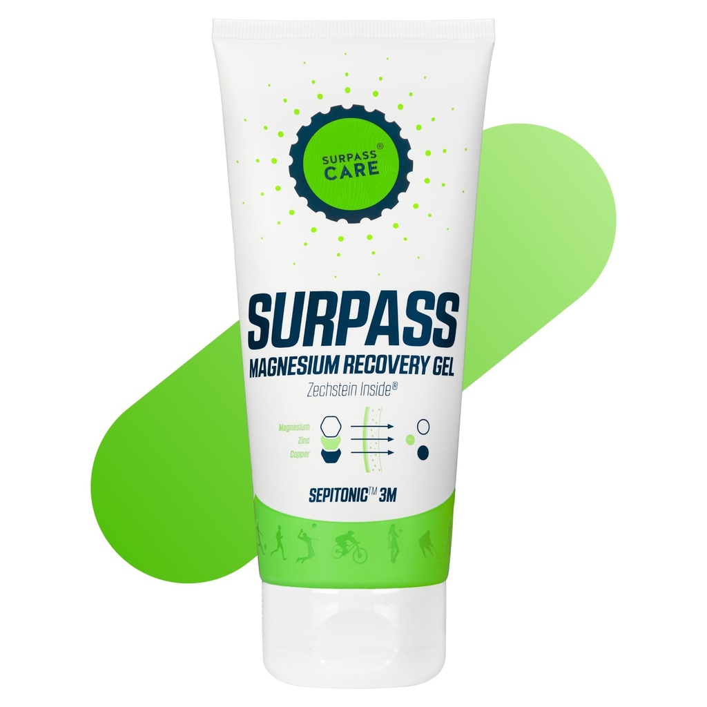 Surpass Professional Magnesium Menthol Gel for Athletes ← Efecto de Enfriamiento de Muscles ¦ Boosts Post-Actividad Recuperación & Performance ← Ayuda a prevenir los calambres ¦