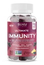 SUKU Vitaminas - Inmunity Ultimate - Elderberry Echinacea y Propolis Gummies para Immune Support, Easy to Chew - Non GMO, Gluten Sugar Gratis - Pomegranate Lime Flavored Gummy Vitamins, 50 Conde