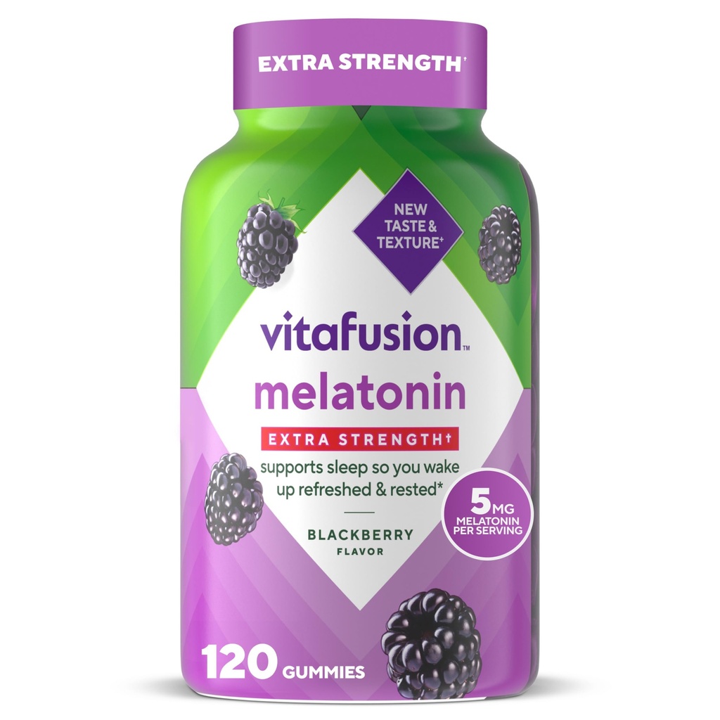 Vitafusion Extra Strength Melatonin Gummy Vitaminas, 5mg, 120 ct Gummies