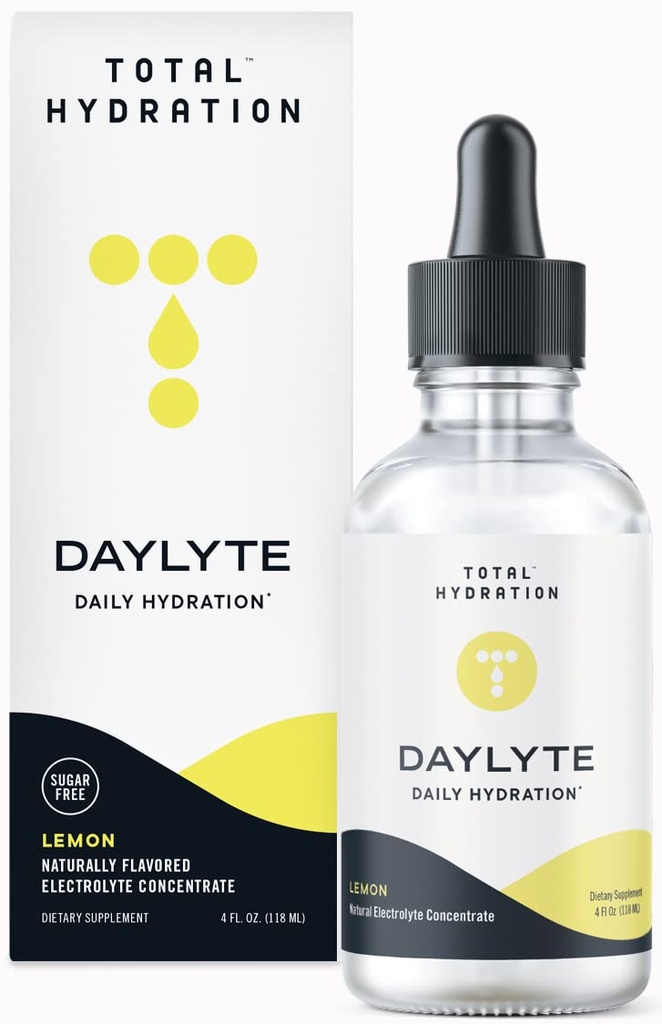 Daylyte Electrolyte Drops, Lemon, Sugar Free Daily Hydration Supplement with Magnesium, Calcium, " Zinc (29 Servings)