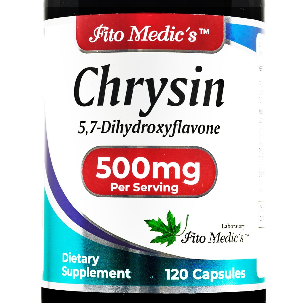 FITO MEDIC'S - Chrysin - 500mg- con - Flores de Pasión - 120 cápsulas, absorción ultra alta s.
