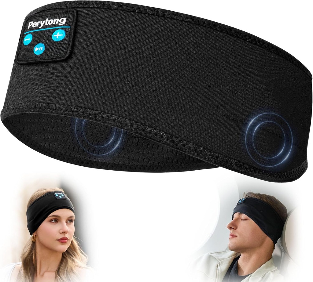 Auriculares para dormir Perytong Bluetooth Auriculares inalámbricos para audífonos laterales - Auriculares para dormir - Hoja para dormir para Insomnia Nuit Travel,Gift para Mujeres Hombres
