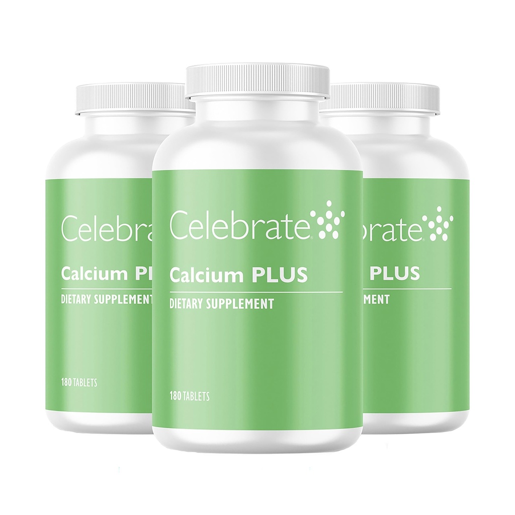 Celebrar vitaminas Calcio Plus – 600 mg Citrato de Calcio, 600 UI Vitamina D3 &amp; 50 mg Magnesio para Cirugía Postcaria - Gluten-Free &amp; Sugar-Free - 540 Tablas no Chewable