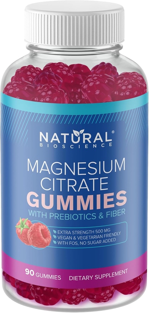 Magnesio Gummies para adultos - 500 mg Suplemento Magnesio, Sugar-Free Alta Absorción Magnesium Citrate Gummies, Vegan Anti-Stress Gummies, Magnesio para el sueño &amp; Relax, 90 Gummies