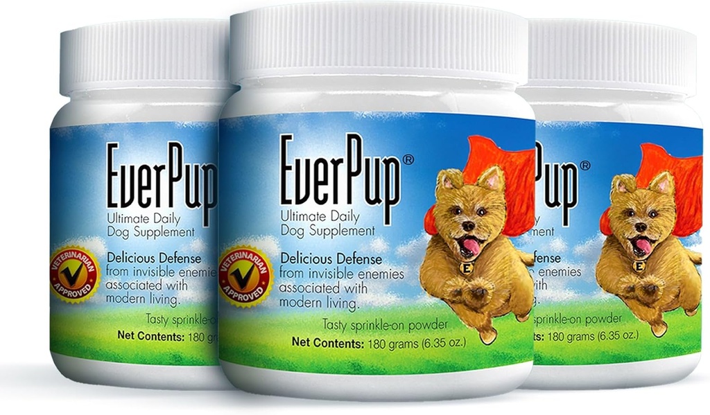 EverPup Multivitamin Dog Supplement - Glucosomine " Apoptogens for Hip " Joint Health + Probiotics " Prebiotics with Enzymes for Digestion