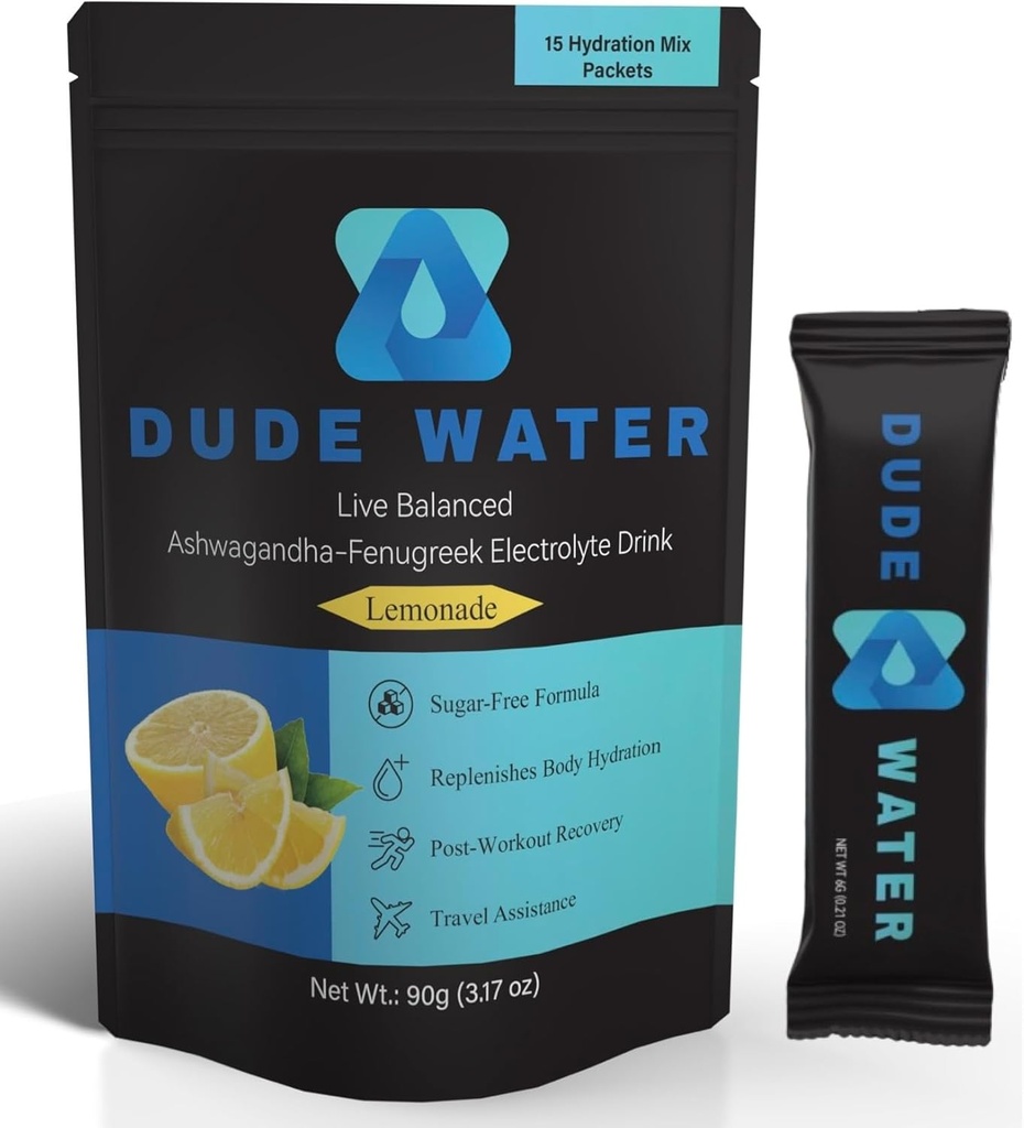 Hidration Supplement Mix - Electrolyte Powder Infused with Ashwagandha, Fenugreek, and Essential Vitamins. Repone la hidratación, apoya la energía, la salud hormonal, la fuerza y la recuperación.