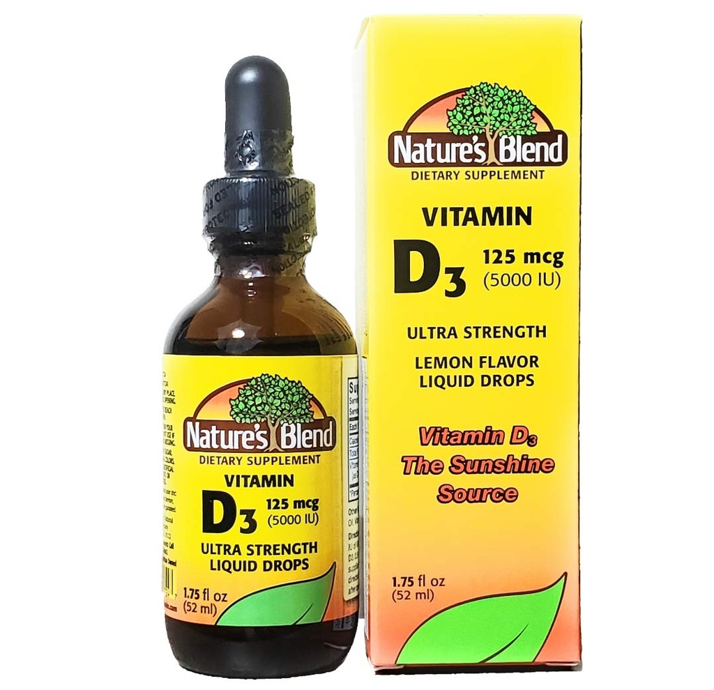 Las gotas de vitamina D3 de la naturaleza, 5000 UI