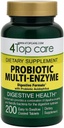 Probiótico Multi-Enzimas con Prebióticos y Acidofílico Probiótico para Salud Digestiva y Gut, Proporcionando Alivio de Incomodidad y Bloating. Suplemento dietético, 200 Cuenta.
