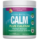 Natural Vitality CALM Magnesium Suplemento Bebida Mix Plus Calcio, Anti-Stress Drink Mix Powder, Con Calcio, Vegetariano &amp; No-GMO, Raspberry Lemon, 8 oz