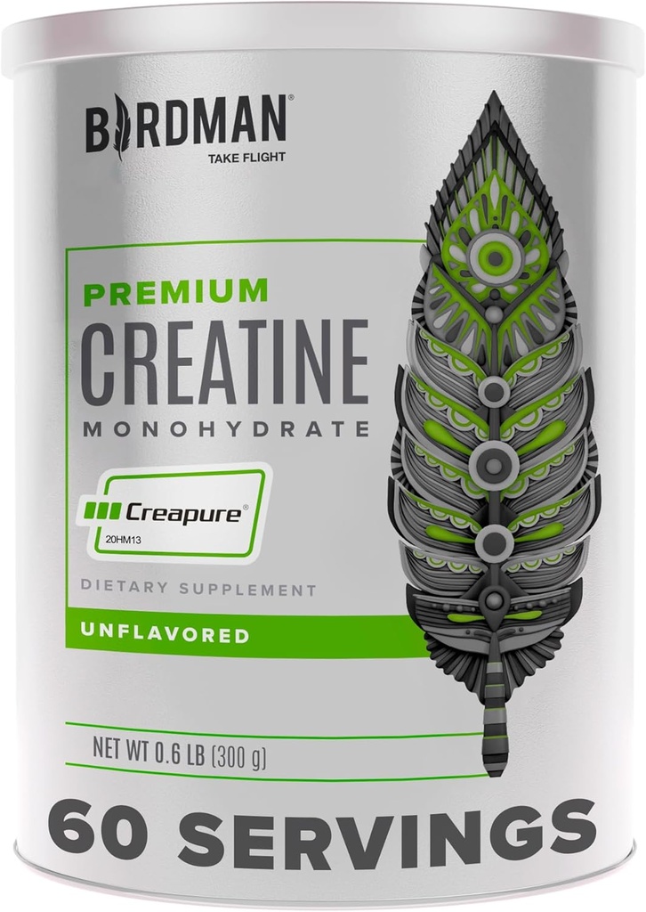 BIRDMAN High-Purity Creatine Monohydrate Unflavored Powder, Pre-Workout, High Performance tención 300g