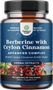 Balancing Berberine Plus 1200mg Por Serving Complex - Antioxidant Berberine with Ceylon Cinnamon Capsules Plus Silymarin Milk Thistle Extract - Active PK for Heart Health Support 90 Capsules