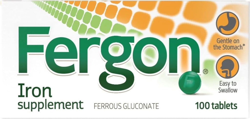 Fergon High Potency Iron Suplemento Tablets 100 ea (Pack of 3)