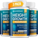 SILVERPEAKS Crecimiento cápsulas para crecer más alto - Maximizador de crecimiento de altura con calcio para fuerza ósea - Hecho en EE.UU. - Natural Obtener suplemento más alto - libre de hormonas de crecimiento - paquete de 3