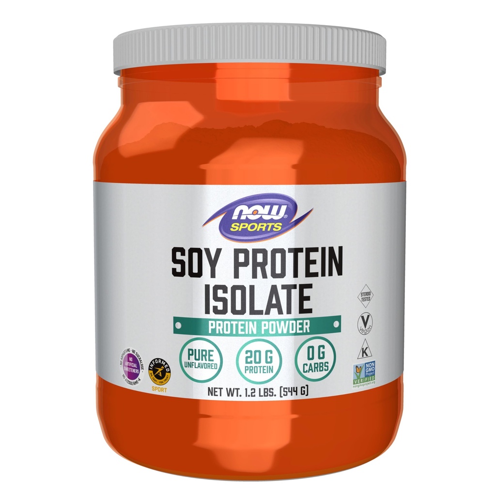 AHORA Foods Sports Nutrition, Soy Protein Isolate 20 G, 0 Carbs, Unflavored Powder, 1.2-Pound