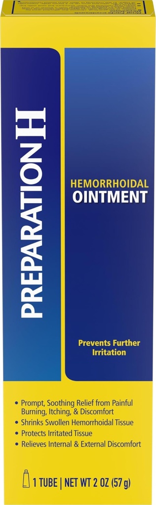 PREPARACIÓN H Hemorrhoid Symptom Treatment Ointment, Itching, Burning &amp; Discomfort Relief, Tube (2.0 Ounce)