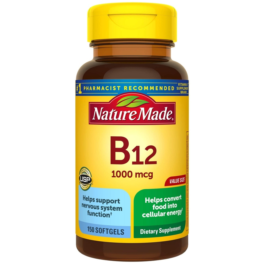 Vitamina B12 1000 mcg Softgels, 150 Contar Valor Tamaño