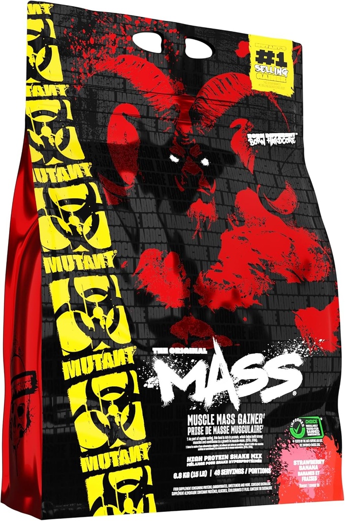 PVL Mutant Mass 6800 g Strawberry y Banana Weight Gain Shake Powder
