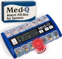 Caja de Píldoras Digitales con Alarmas – Organizador de Píldoras con Recordadores de Lámparas Flashing – Dispensador de Píldoras Mensuales para Seniors, Dementia, Alzheimer, Medicación y Gestión de Vitaminas