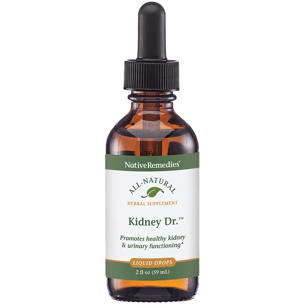 Remedios nativos Riñón Dr. - Todos los suplementos herbales naturales para el riñón y la salud del sistema urinario - 59 mL