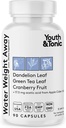 Juvenil " Tonic Water Weight Away – Diurético natural para la hinchazón, el rubio del vientre " Retención de fluidos – Herbal Water Pills for Women " Men, 90 Capsules