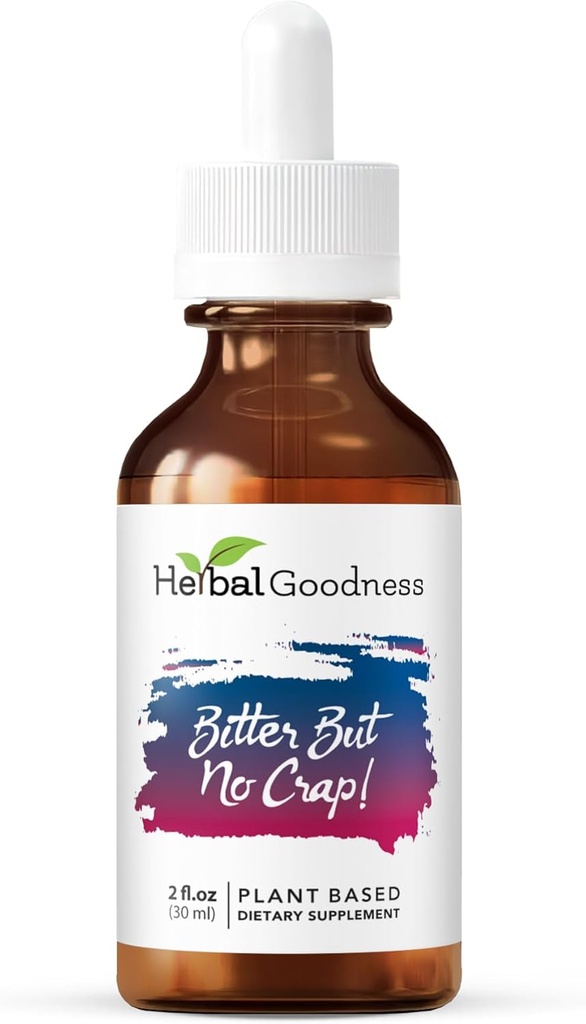 Herbal Goodness Bitter Pero sin Crap Suplemento líquido para la limpieza del cuerpo, el apoyo energético y el boósto de la salud Burdock Root Organic, Bitter Melon, Maca Root, Dandelion Root - 2 fl. oz per Bottle