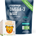 Coromega Family Bundle – Omega-3 Fish Oil for Adults &amp; Kids (60 Squeeze Packets) 2400mg/650mg Omega-3 + Vitamina D, 3X Más Absorción que píldoras, sin sabor a pescado, felicidad de coco &amp; naranja tropical